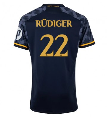 Real Madrid Antonio Rudiger #22 Segunda Equipación 2023-24 Manga Corta